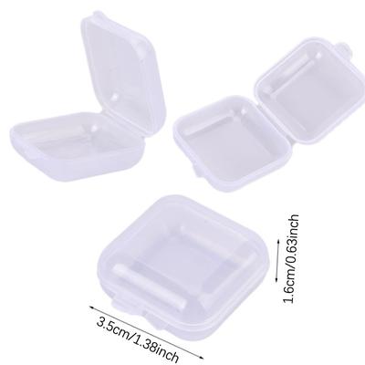 25Pcs Small Boxes Square Transparent Plastic Box Jewelry Storage Case Container