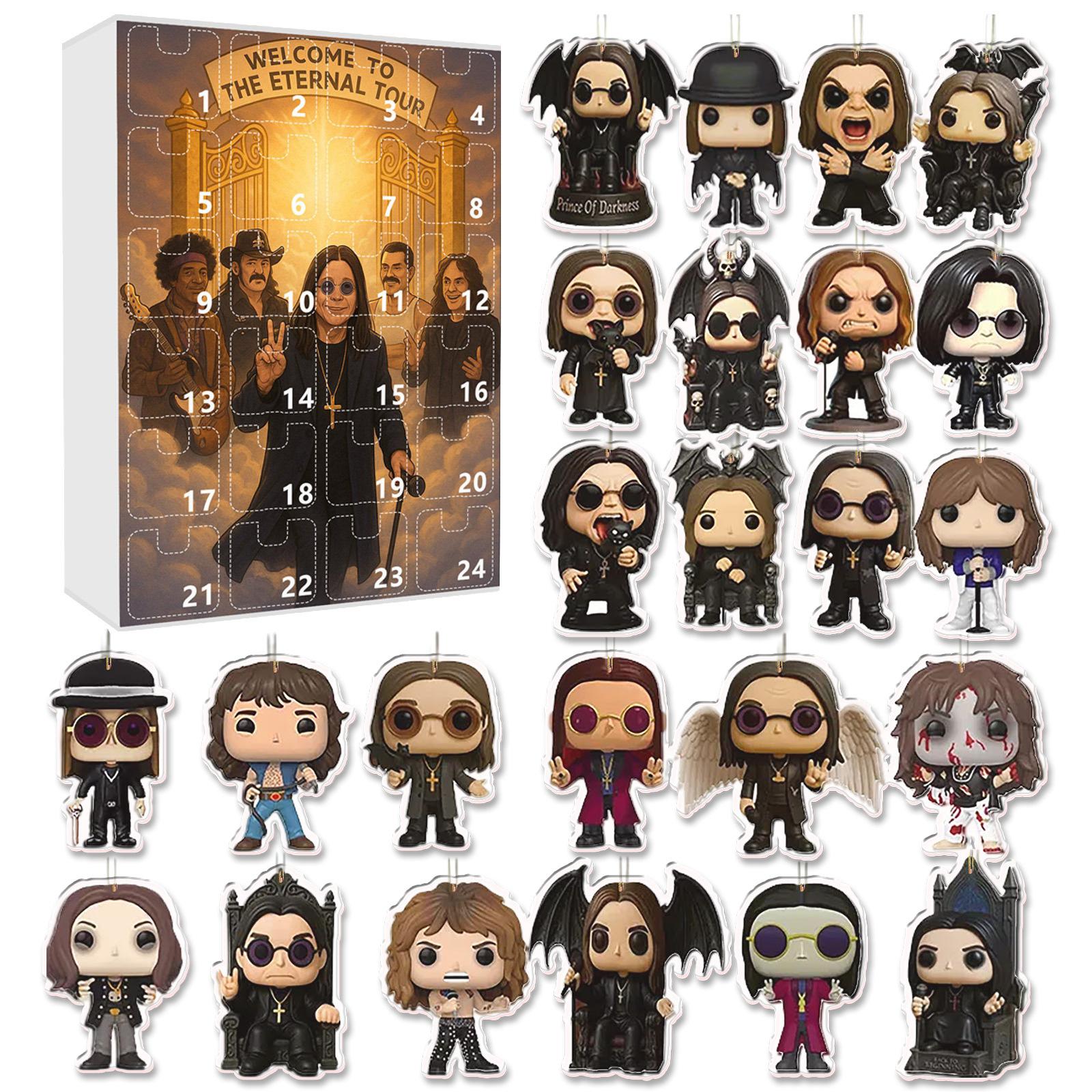 

New Ozzy Osbourne Motorcycle Bell Advent Calendar Ozzy Osbourne Acrylic Pendant Christmas Countdown Advent Calendar Gift 24 Days