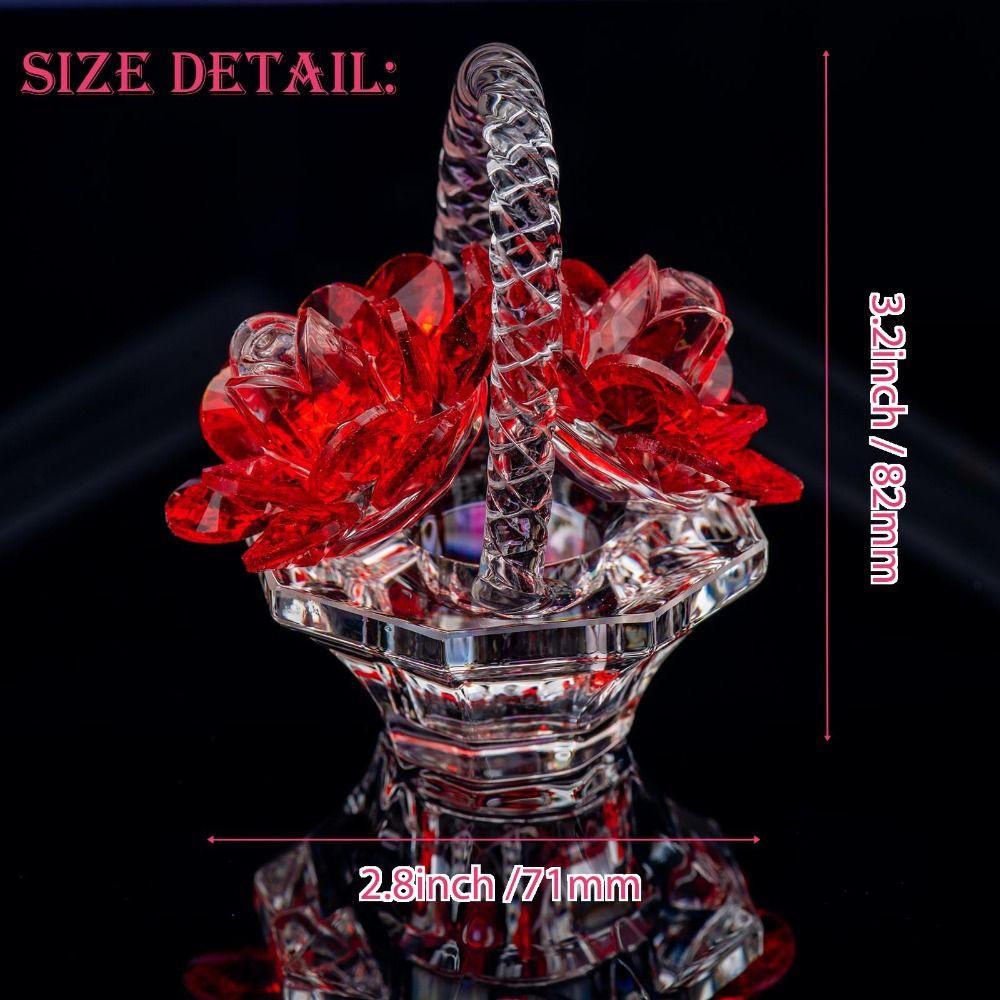 Beautiful Crystal Flower Basket Figurines Crystal Art Car Ornaments  Dressing Table