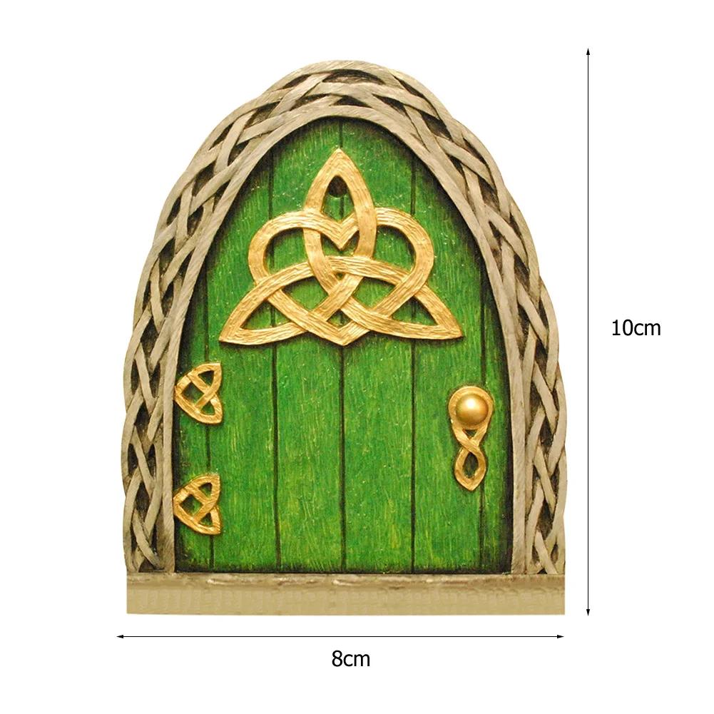 Miniature Fairy Door Figurine Elf Home Ornament For Yard Art Garden Tree Sculpture Statue Wooden Dollhouse Outdoor Garden Decor