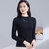 High-Quality Women's Stretch Slimming Long Sleeve Cotton Top – Versatile Fashionable Hollow-Out Design for Spring and Autumn