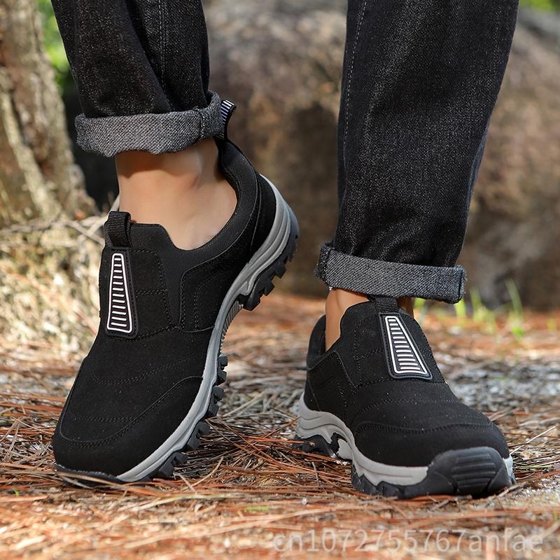 Men's Walking Shoes Casual Athletic Shoes Non-Slip Wear-Resistant Outdoor Hiking Shoes Comfortable Flat Sole Sneaker Lightweight