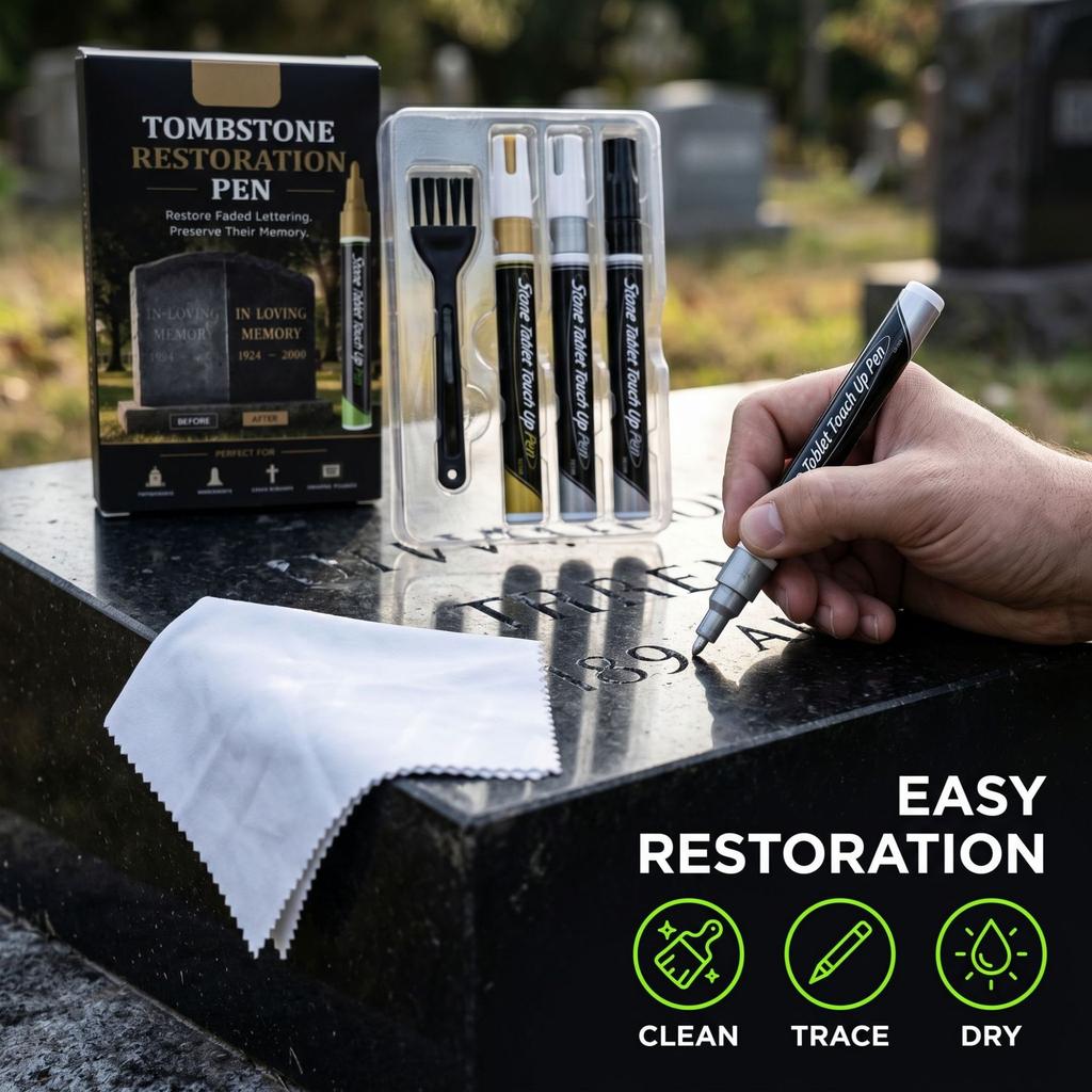 Tombstone touch-up marker set all-purpose markers waterproof long-capacity for coloring tombstones DIY painting