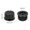 Uxcell Aluminium-Potentiometer Universal-Lautstärke-Tonreglerknopf mit Pfeilindikator für Schwarz 2-teiliger Knopf, 1/4" (6mm) Gitarre, 4/5" (34x20mm)