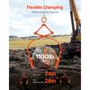 VEVOR 24in Stone Lifting Tongs, 2-Claw Rock Tongs, Heavy Duty Steel Log Tongs, 1100LBS Lifting Capacity, Swivel Log Grapple, Serrated Claw Design