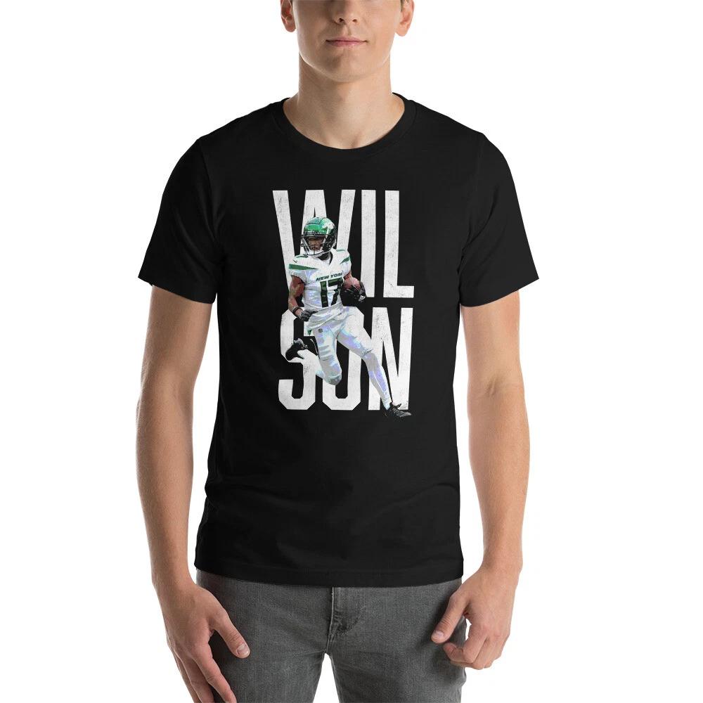 Garrett Wilson Jets Football Fan Art Graphic Tee Shirt Unisex 100% Cotton T-shirt Mens Tees Top S