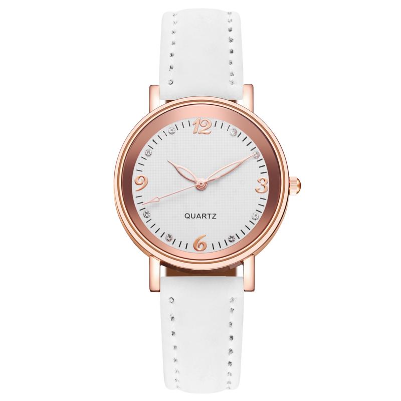 Arabic Dial Watch Women's Casual Leather Band Analog Quartz Watches