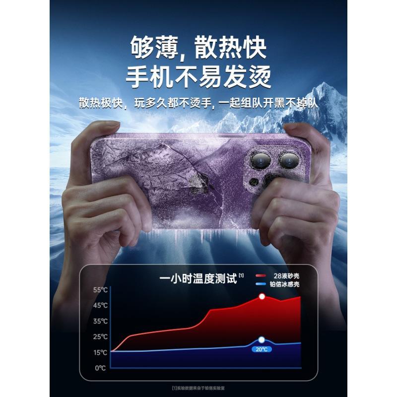 Applicable to Apple 15 mobile phone case, transparent ice sand, ultra-thin iPhone16promax matte 14 heat dissipation sleeve