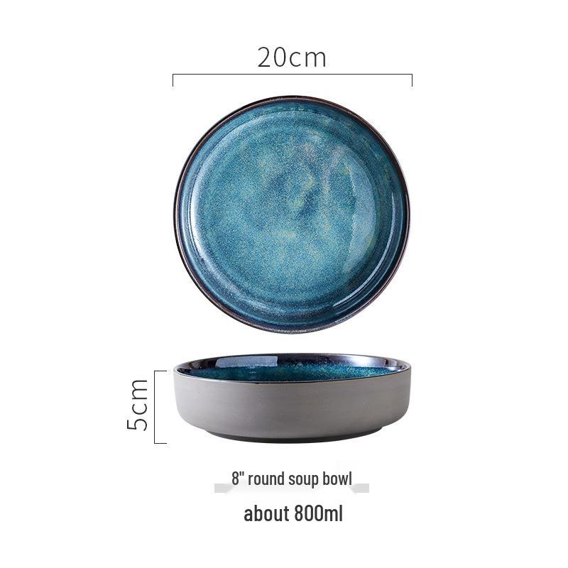 

Керамические наборы посуды в японском стиле: Салатники, тарелки и миски, измененные в печи