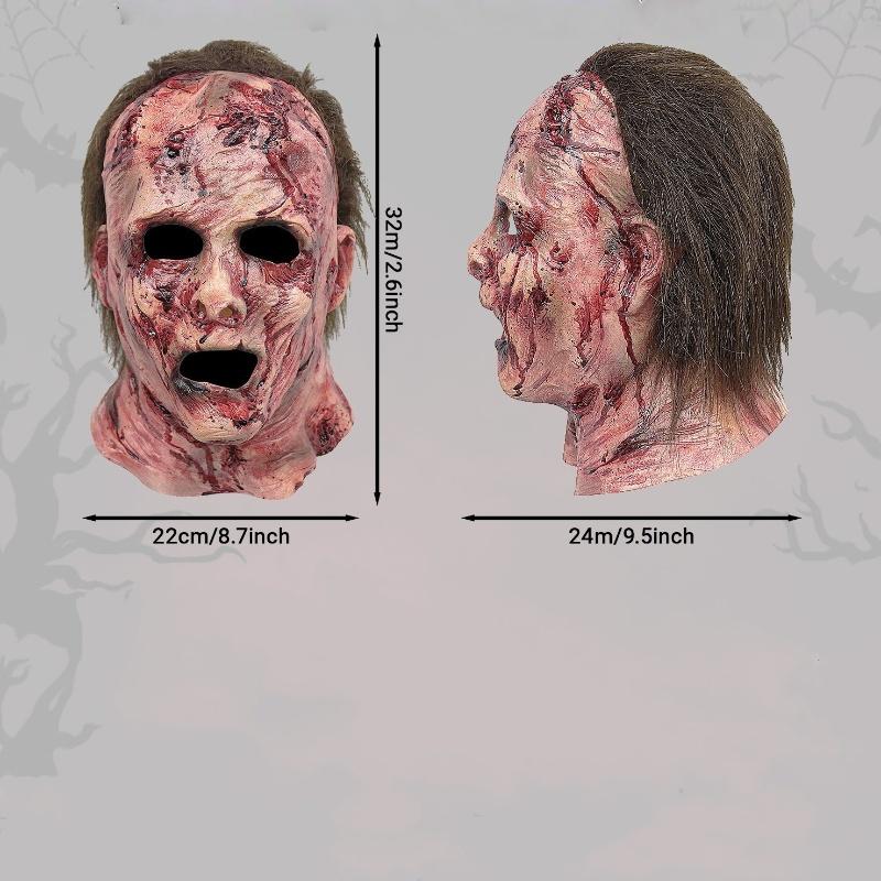 Halloween Silicone Mask Scary Clown Bloody Masks Scary Party Masquerade Headgear Head Mask Haunted House Cosplay Decoration Prop