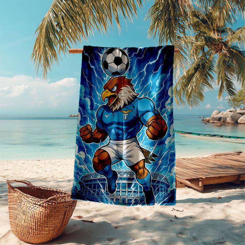 1 Stück Adler Fußballheld Cartoon Schnelltrocknendes Mikrofaser-Badetuch zum Schwimmen Surfen Camping Unisex Urlaub. SJT720170