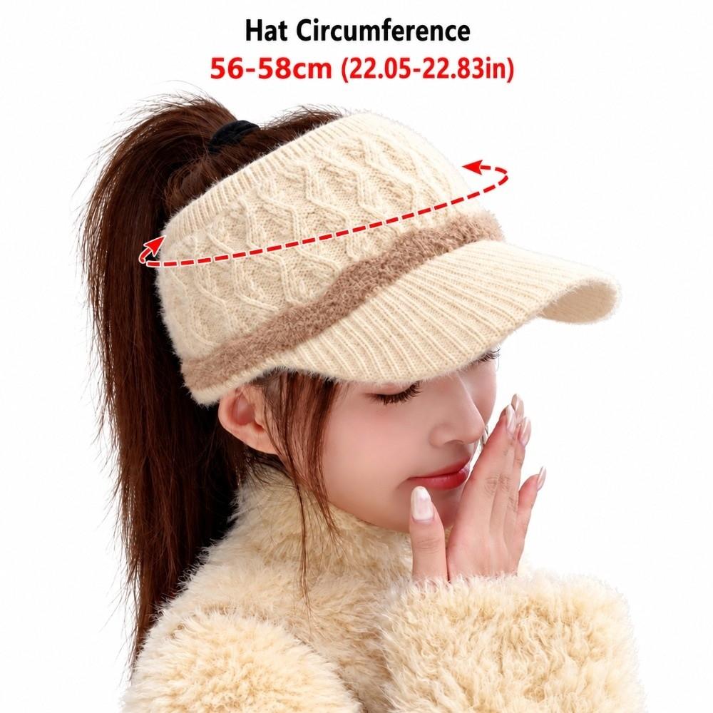 Warm Knitted Beanie Hat Empty Top Winter Warm Hat Fashion Baseball Cap Outdoor