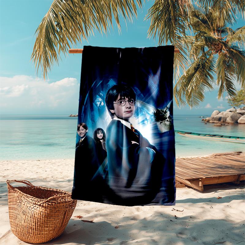 proof beach towel with Harry Potter pattern - soft,absorbent,quick-drying,machine washable - perfect for swimming,camping,bathing