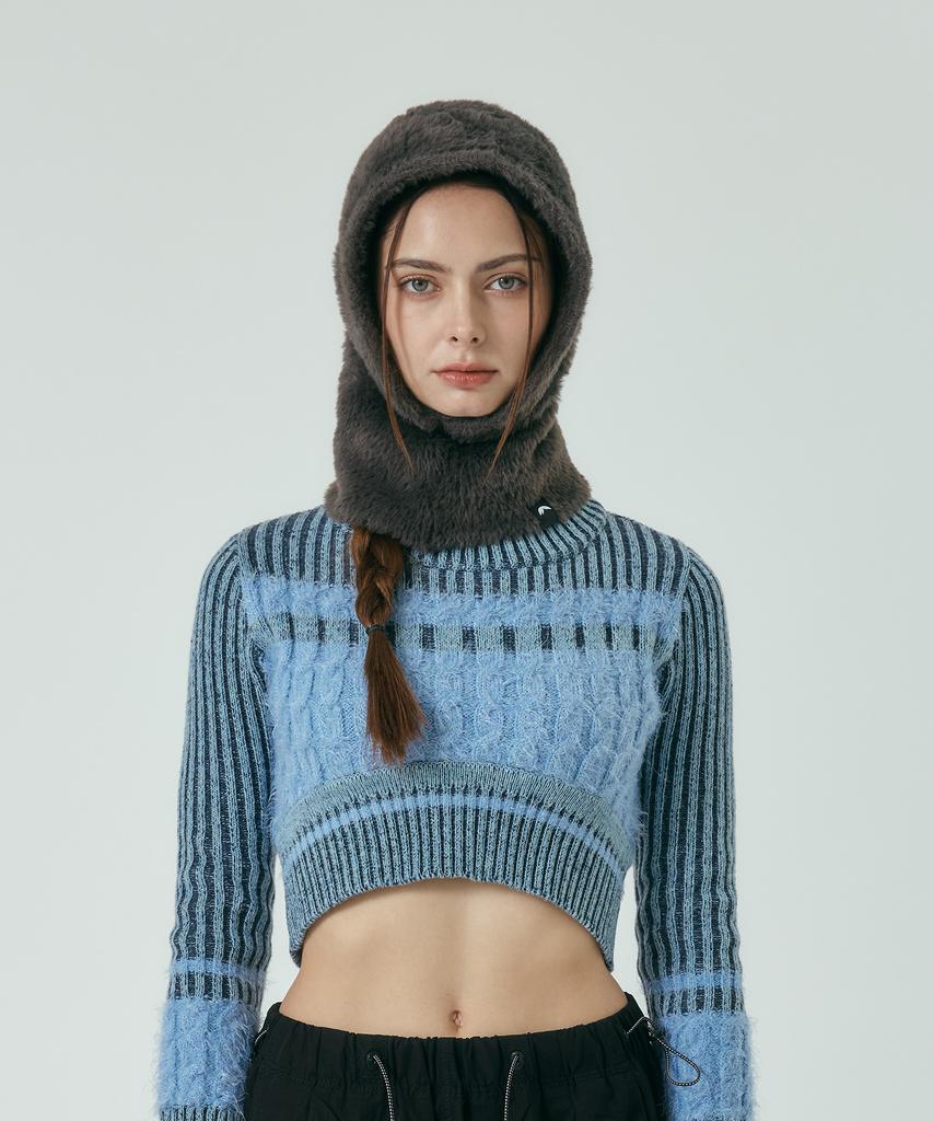 Sanlo [Unisex] Fluffy Fleece Balaclava - Charcoal Black