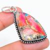 Spiny Oyster Gemstone Handmade 925 Sterling Silver Jewelry Pendant 2.36" H4G52