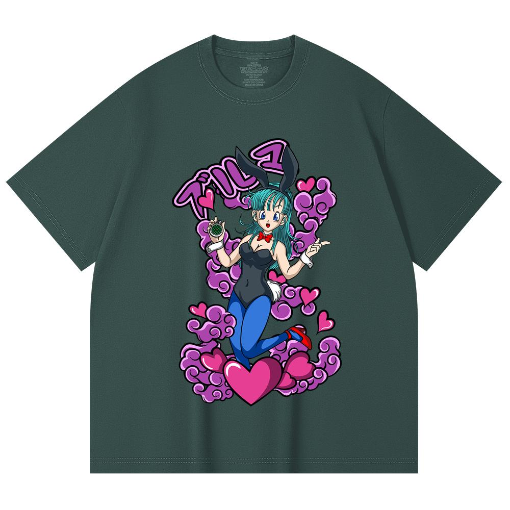 230 Gsm 100% Cotton Dragon Ball V28 Bunny Bulma Print Unisex Heavy Cotton T Shirt