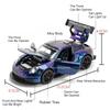 1:32 Scale Martini 911 TARGA 4S GT3RS Sports Car Model Toy Music Light Pull Back Doors Opened Models Hobby Ornaments Gifts