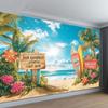 Summer Beach Holiday Party Decoration Backdrop Sunshine Flamingo Ocean Surfboard Portrait Photography Background Props Banner