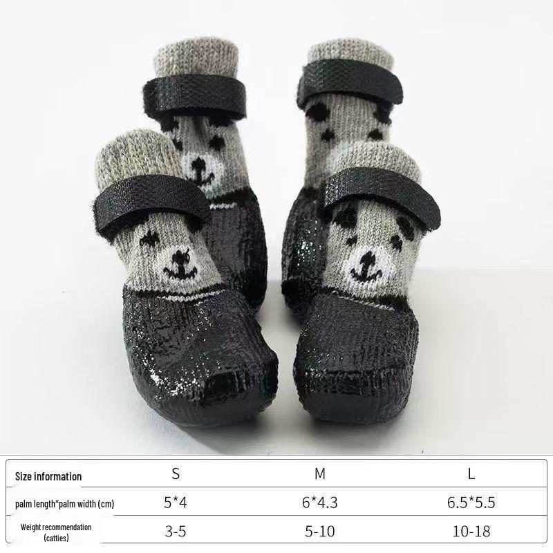 Waterproof Non-Slip Rubber Dog Shoes: Wear-Resistant, Warm, Anti-Drop Foot Protection for Bichon and Teddy Breeds.