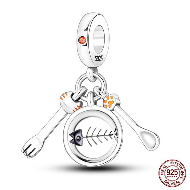 925 stříbrný módní fotoaparát šálek na kávu květinové přívěsky korálky fit 925 originální náramek k narozeninám výroba šperků pro ženy