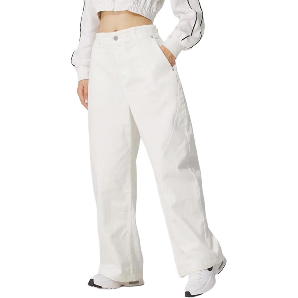 Nike Casual Pants Women's Ecru Moderate Straight Fit Pants HQ9194-133