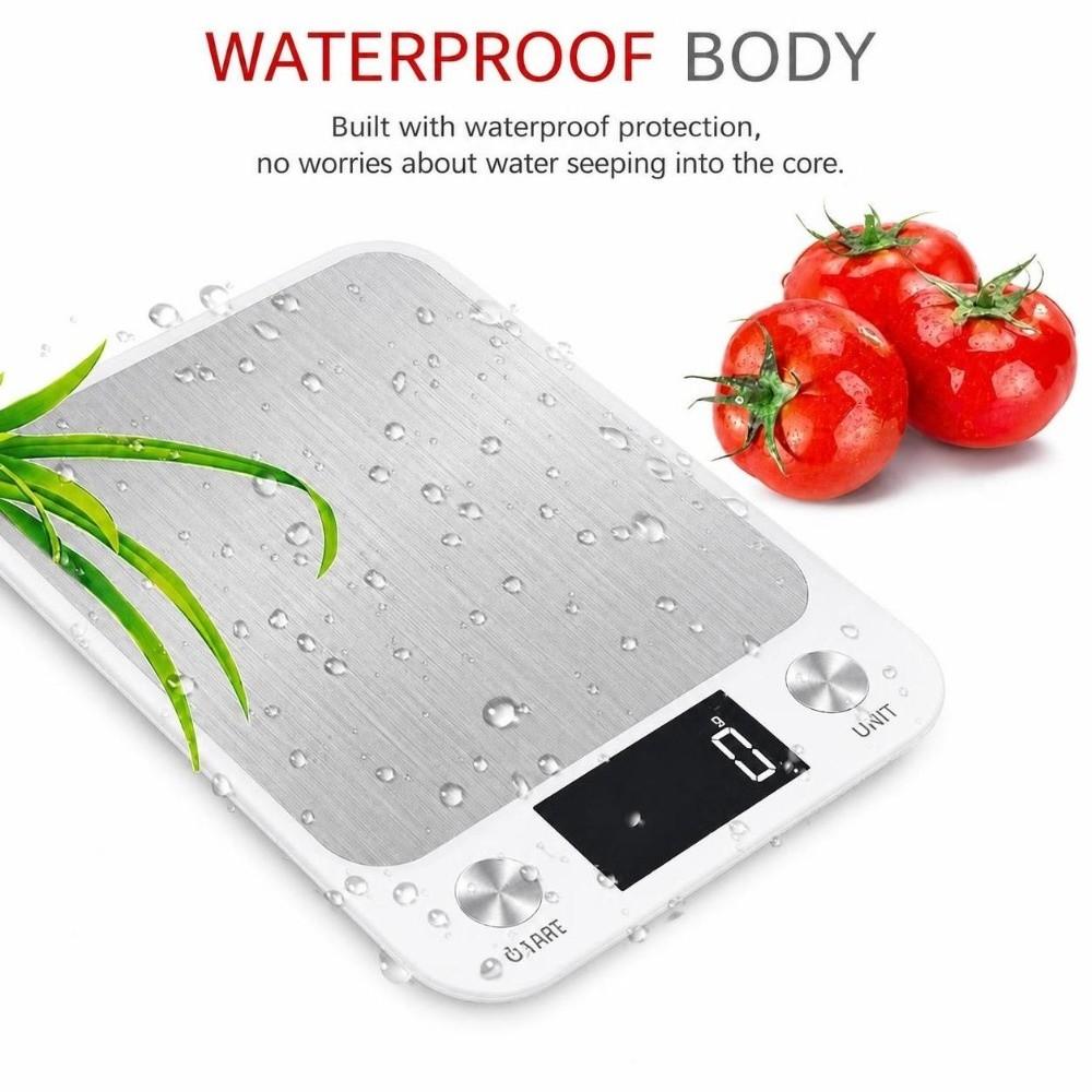 White SIlver Food Scale ABS Stainless Steel Top Baking Scale Digital Kitchen Scale  Home Kitchen