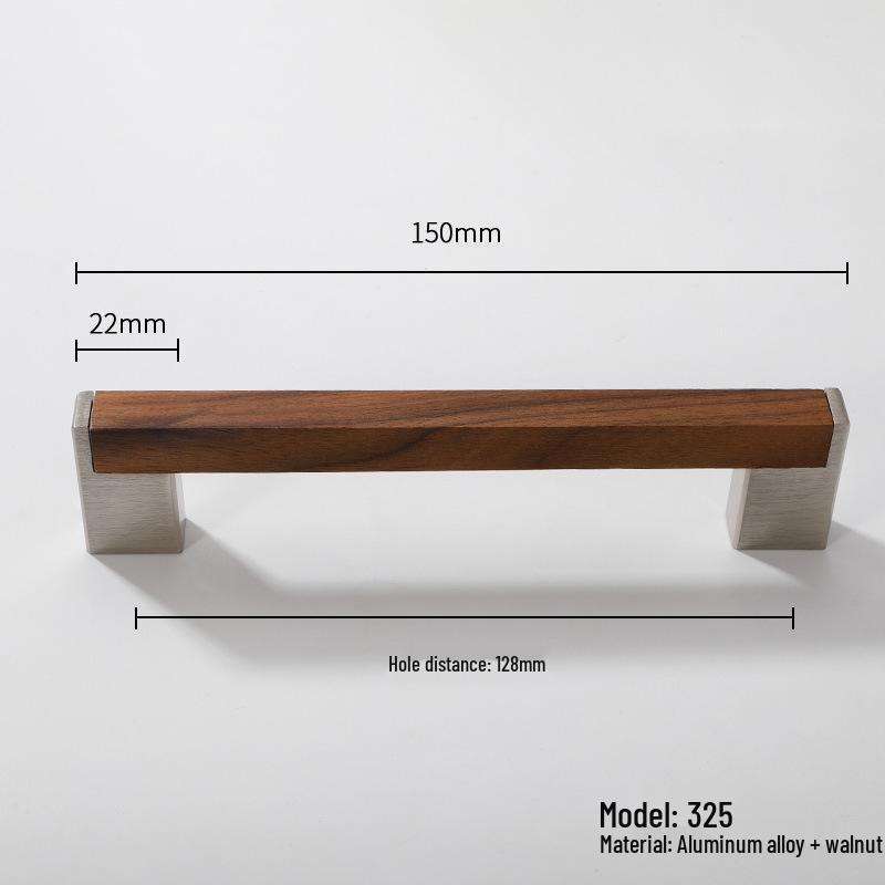 Maniglia per armadio minimalista giapponese in legno massello con impugnatura in noce
