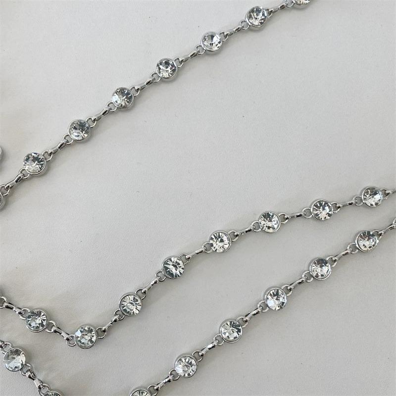 Waist Chain Ladies Decorative Thin Belt Simple With Dress Silver Diamond Pearl Iron Chain Small Belt Skirt