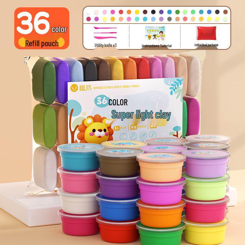 Super Light Non-Toxic Odorless Clay for Kids - 24 Colors