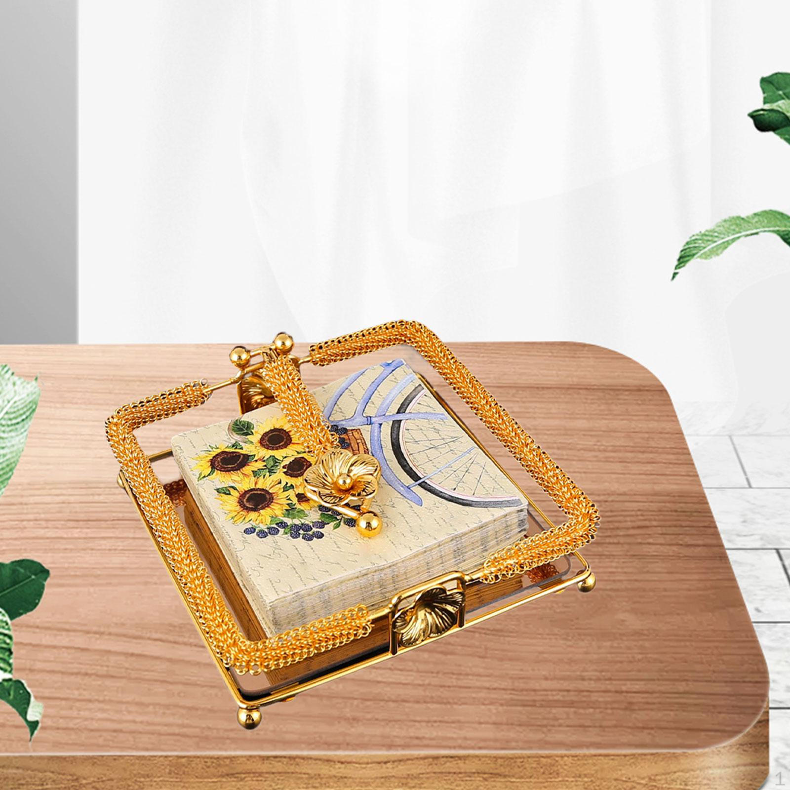 

Tissue Holder Durability Convenient Decorative Home Decor Alloy Napkin for Table Hotel