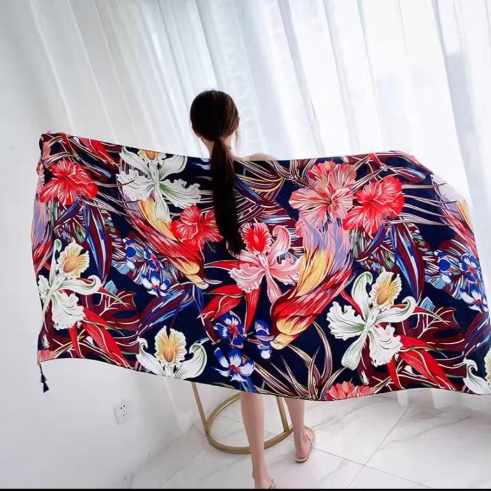 Chaka Salt Lake Great Northwest Tourism Ethnic Style Scarf Silk Scarf Women'S Summer Seaside Beach Shawl Sunscreen Thin