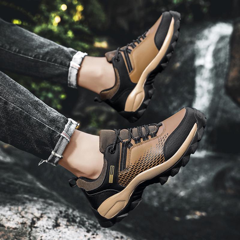 Autumn trend youth outdoor platform hiking shoes lace-up men's sports and leisure shoes