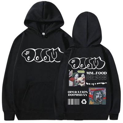 הראפר Mf Doom MM FOOD אלבום יום הדין קפוצ'ון גרפי לגברים אופנה חדשה קפוצ'ונים קפוצ'ון עם הדפסה מצחיקה קפוצ'וני האראג'וקו לגברים ארוך