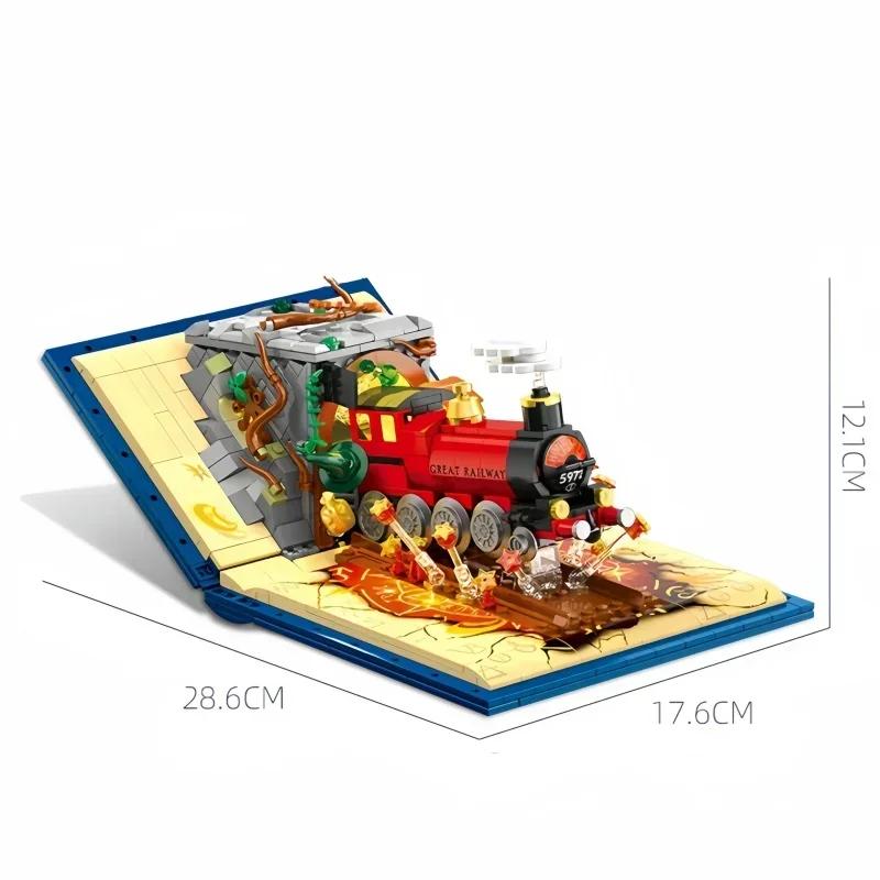 KNEW BUILT Ghost ShipMagic Lab & Train Mini Building Block Toys-Ideal DIY Halloween DecorEducational Assembly Gifts for Kids