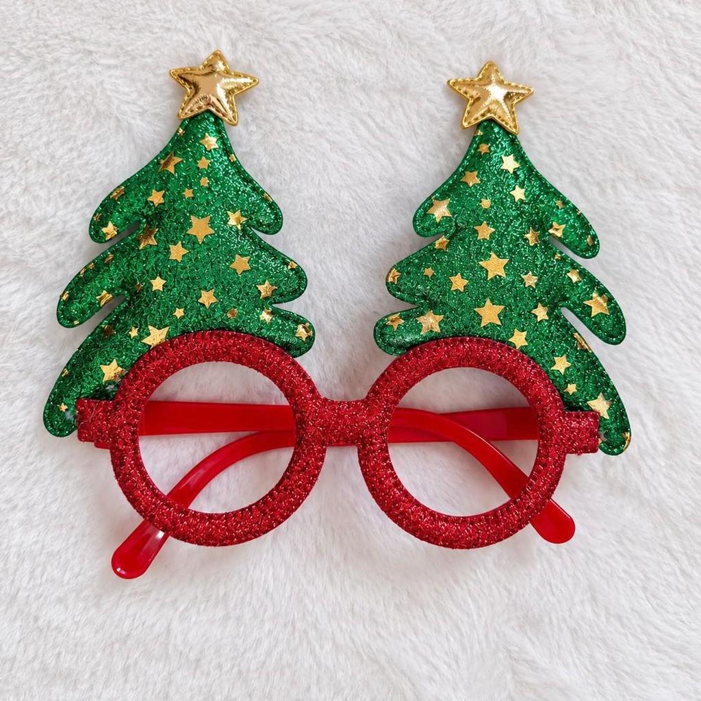 Christmas Plastic Glasses Frame, Merry Xmas Party Costume Eyeglasses, Funny Photo Booth Props, Christmas Decorations for Adults and Kids