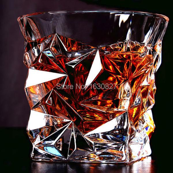 2 PCS / Set Square Crystal Whiskey Glass Cup For the Home Bar Beer Water and Party Hotel Wedding Glasses Gift Drop Shpping Whiskey Glass