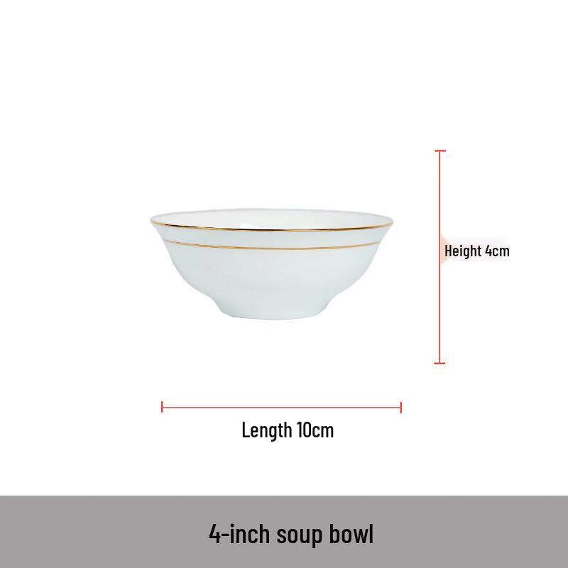 Chu Yi Qi Gold Inlaid Jade Bone China Soup Bowl Set