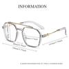 Oversized Metal Retro Fashion Anti Blue Light Glasses for Men Women Double Beam Anti Radiation Computer Mirror Reading Eyewearr