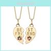 Stylish European And American Heart Shaped Couples Necklace Set With Sparkling Letters For Trendy Street Fashion Accessories