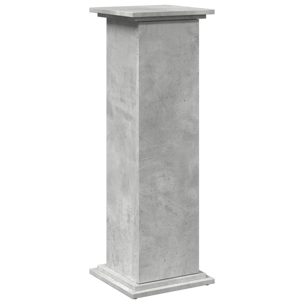 Concrete Grey Plant Stand with Storage Space 31 x 30 x 90 cm Engineered Wood