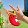 TikTok Style Cartoon Garlic Scallion Ginger Chili Plush Keychain Ornament Toy