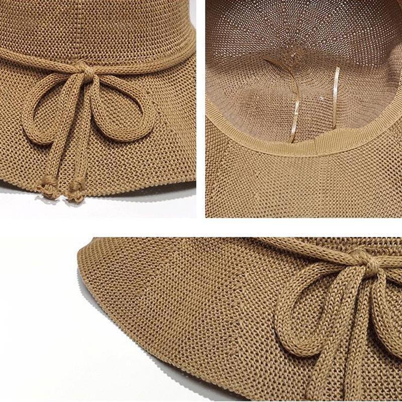 Women'S Lightweight Foldable Wide Brim Straw Sun Hat - Breathable Uv Protection Beach Travel Outdoor Summer Essential