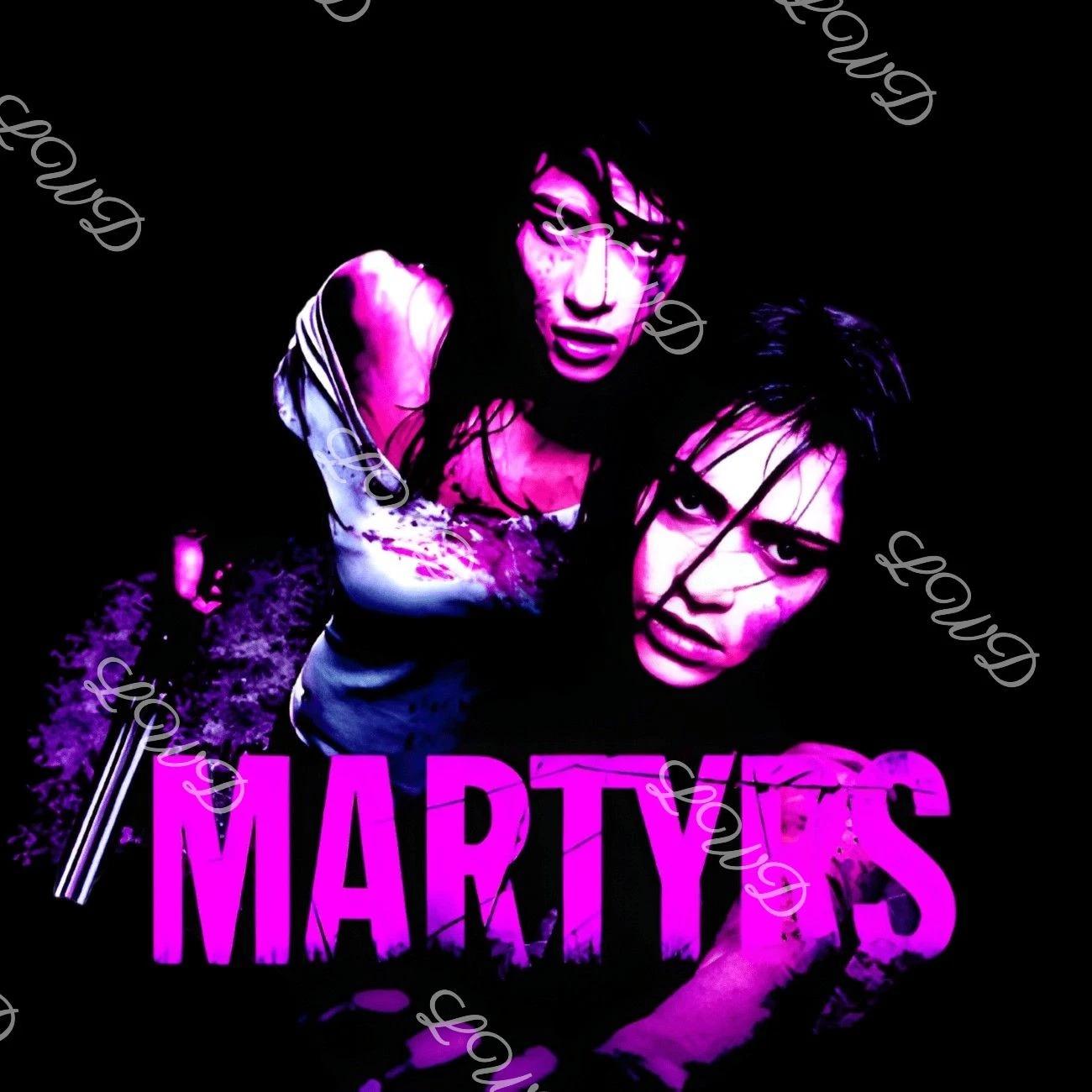MARTYRS Neon Goth Portrait T-Shirt | French Extreme Horror Graphic Art Tee 4XL