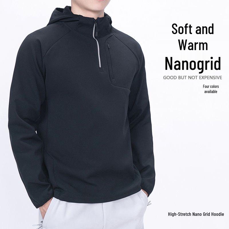 

Ditter Премиальная мужская спортивная толстовка с капюшоном для улицы - Теплая куртка с длинным рукавом на молнии до середины для осени/зимы 4XL чёрный