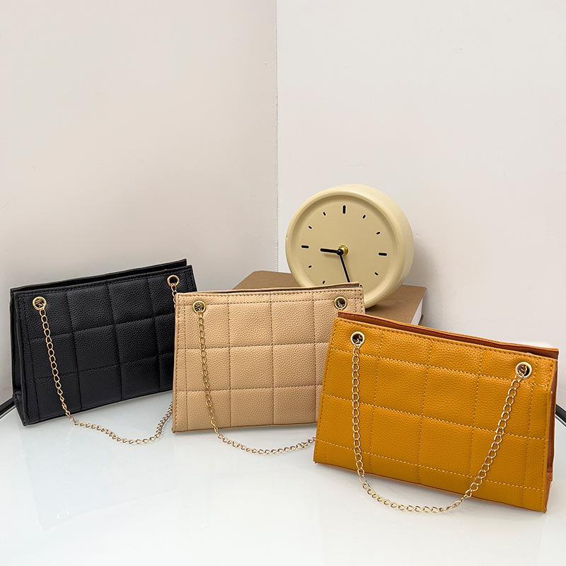 Lychee pattern checkered pillow bag, summer new bag women's shoulder bag