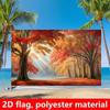 2D Plane, 1 Piece. Autumn Maple Leaf Pumpkin Thanksgiving Background Banner Banner Set