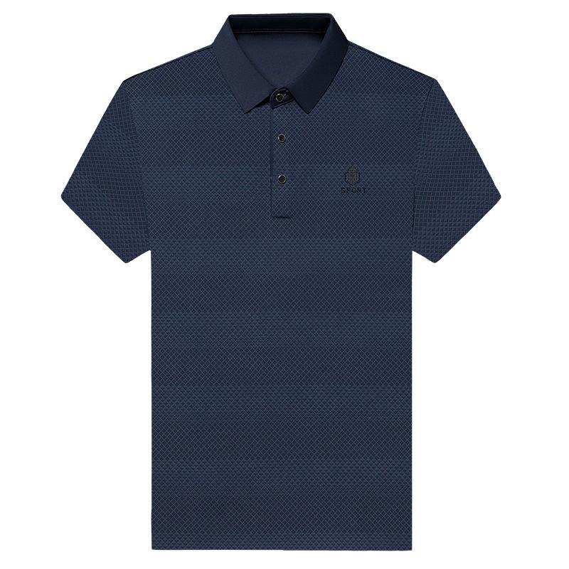 Summer New Short-Sleeved T-shirt Men's Young and Middle-Aged Lapel Loose Business Casual Hot Thin Solid Color Polo Shirt