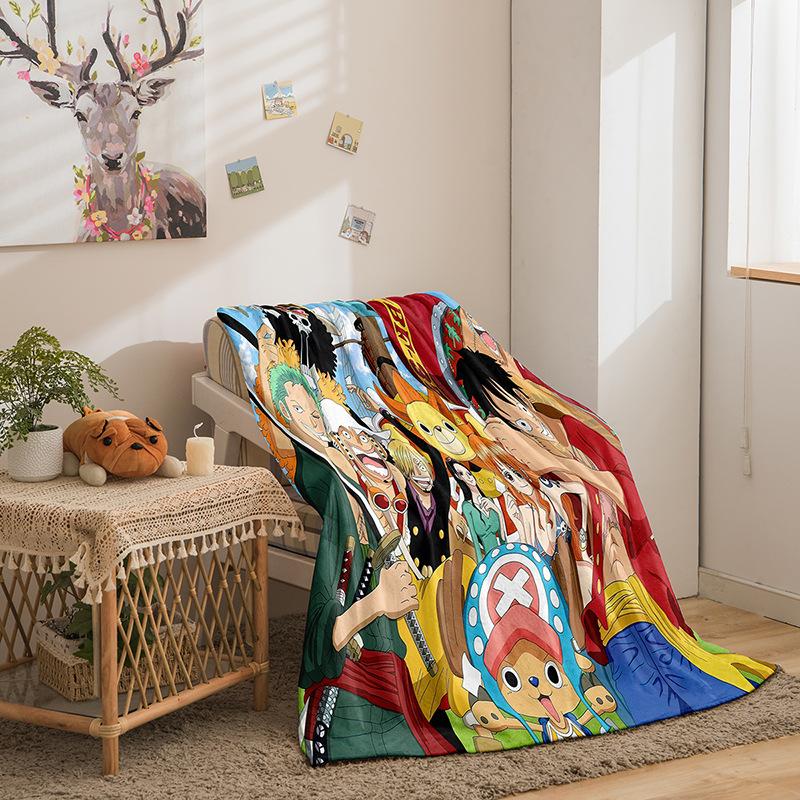 Cartoon ONE PIECE series double-sided flannel 2D digital printing blanket blanket