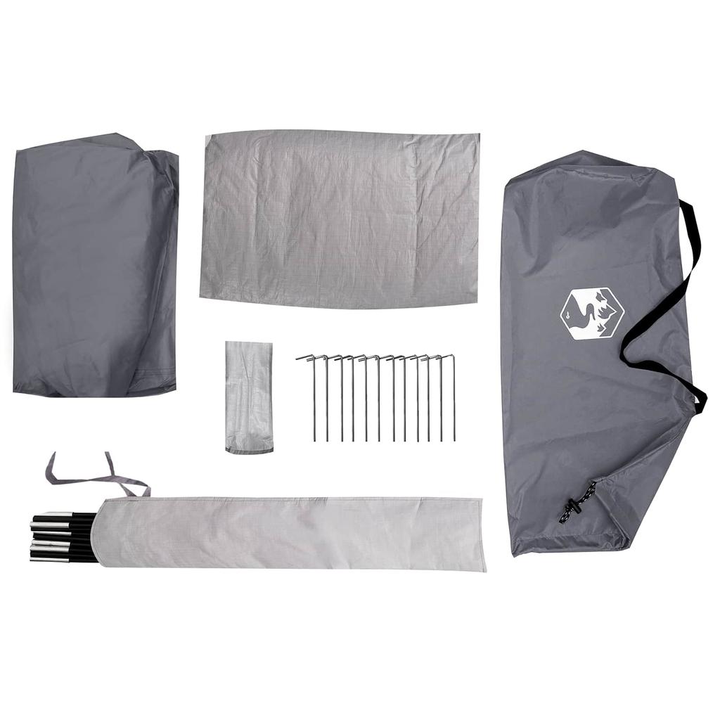 Trekking Tent Gray and Orange 222 x 85 x 125 cm