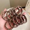 5PC/Set High Elastic Leopard Rubber Band Ponytail Tie Hair Rope for Women Simple Nylon Hair Ring Head Rope Hair Accessories